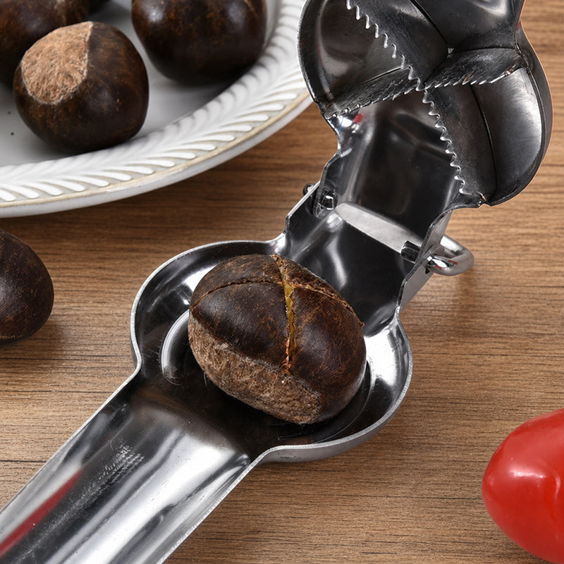 🥜Nøddeknækker i rustfrit stål og værktøj til at pille kastanjer