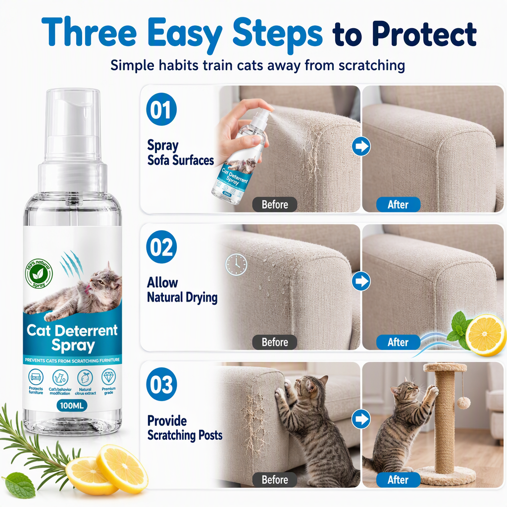 ✨Spray mod kattekrads｜Mild formel – sig farvel til kattekrads på sofaen! 🐱