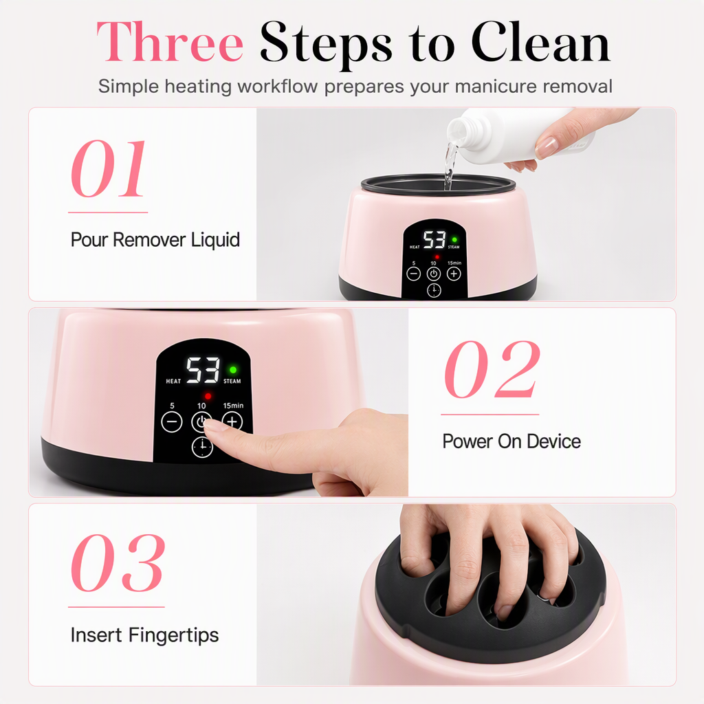 🔥💅 NYT HOTSALG – 50 % RABAT! 🎁✨ 36W elektrisk damp-neglelakfjerner 💖 Nem fjernelse af gellak & akrylnegle til manicure derhjemme! 🛍️💅