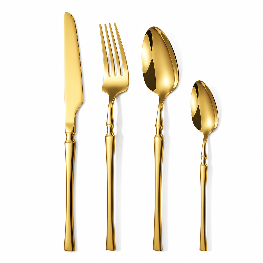 Bestiksæt i 304 rustfrit stål med slankt design – elegant sæt med knive, gafler og skeer til hjemmet