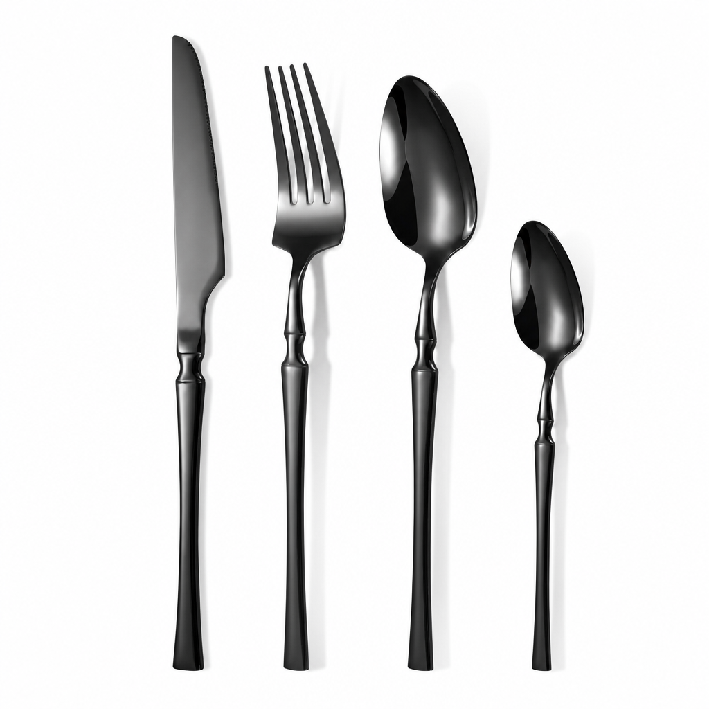 Bestiksæt i 304 rustfrit stål med slankt design – elegant sæt med knive, gafler og skeer til hjemmet