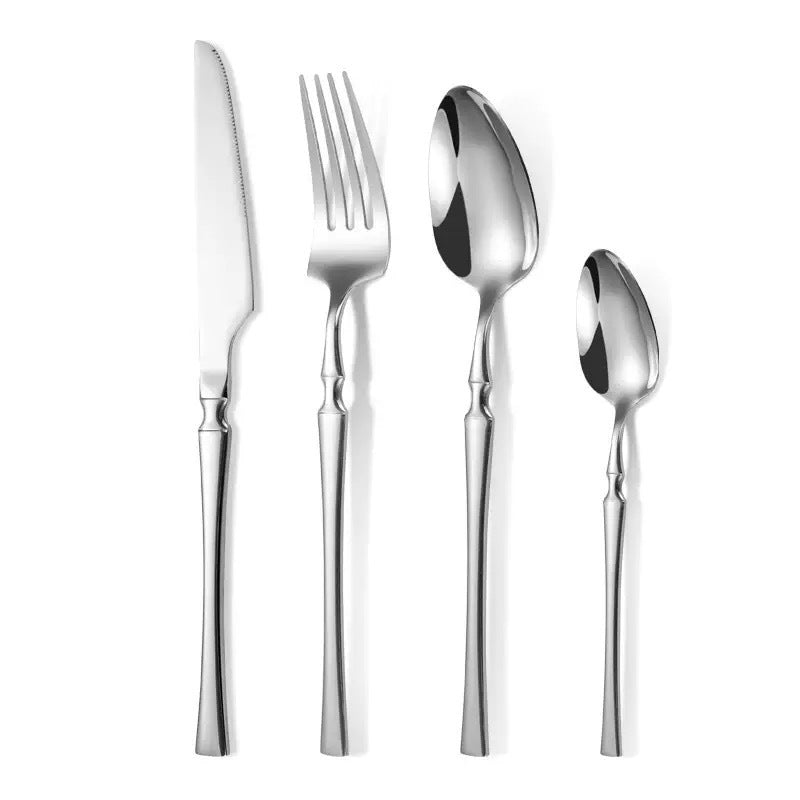 Bestiksæt i 304 rustfrit stål med slankt design – elegant sæt med knive, gafler og skeer til hjemmet