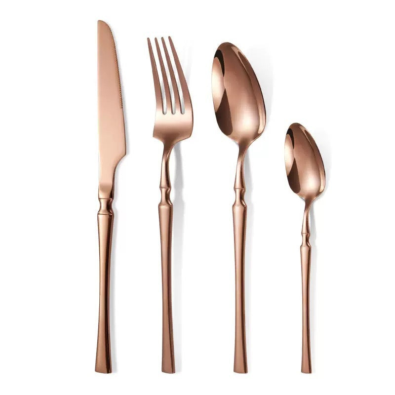 Bestiksæt i 304 rustfrit stål med slankt design – elegant sæt med knive, gafler og skeer til hjemmet