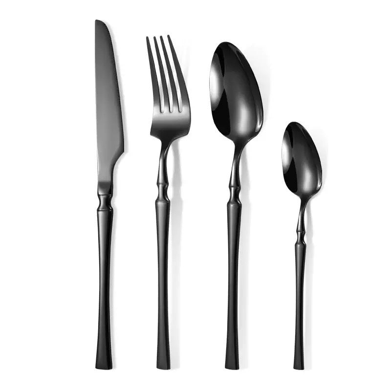 Bestiksæt i 304 rustfrit stål med slankt design – elegant sæt med knive, gafler og skeer til hjemmet
