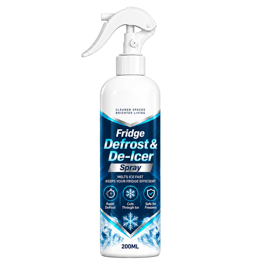 ❄️【Multifunktionel hurtig afrimningsspray】—— Ét spray, 💨så smelter isen – slip for at skrabe is ud af køleskabet og af bilruderne! ✨