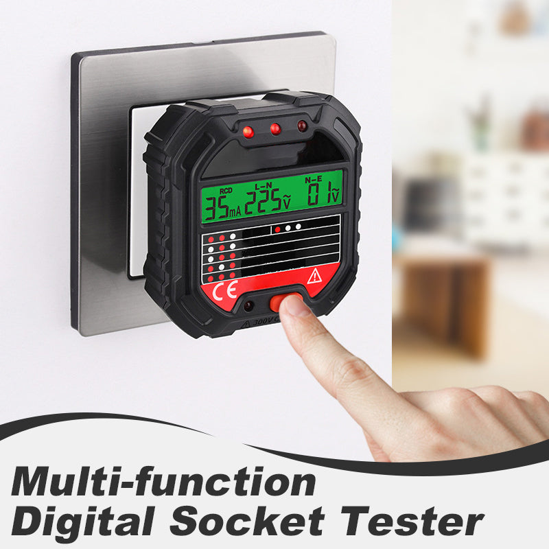 Multifunktionel digital stikkontakttester