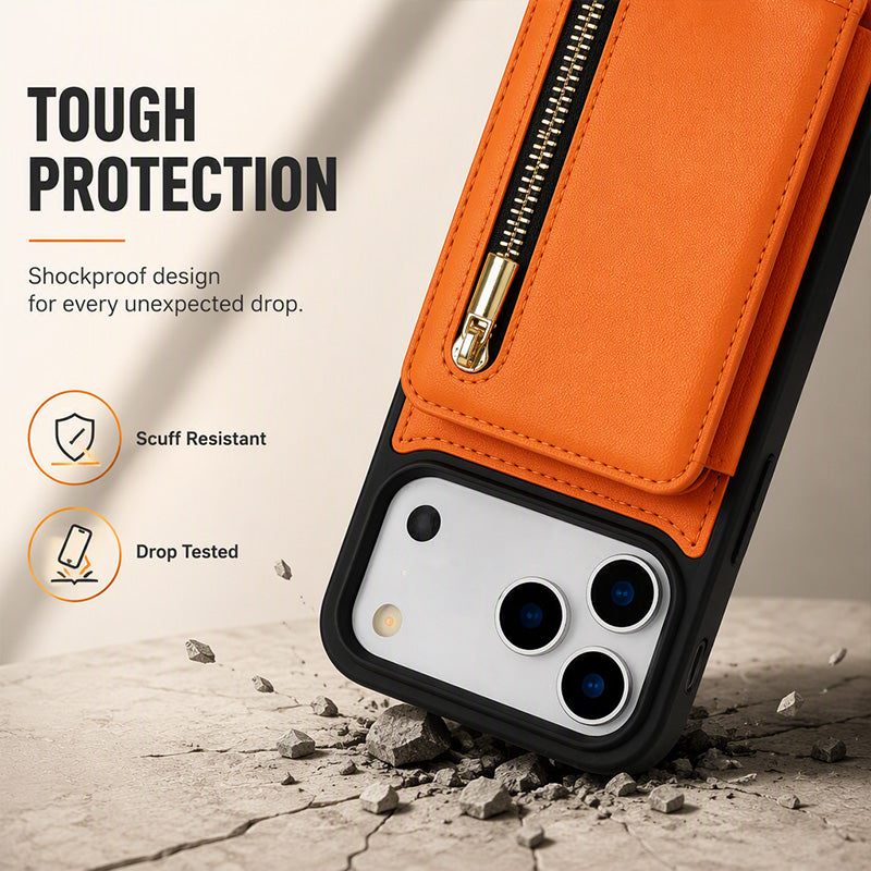 Tofoldet crossbody-pung med mobilcover