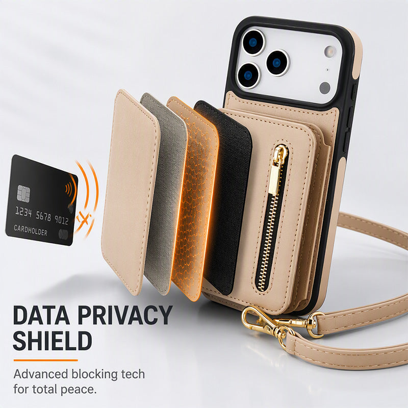 Tofoldet crossbody-pung med mobilcover