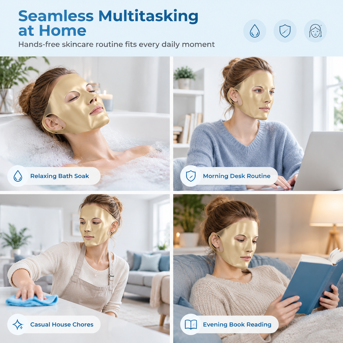 3D-silikoneholder til ansigtsmaske med ørestropper