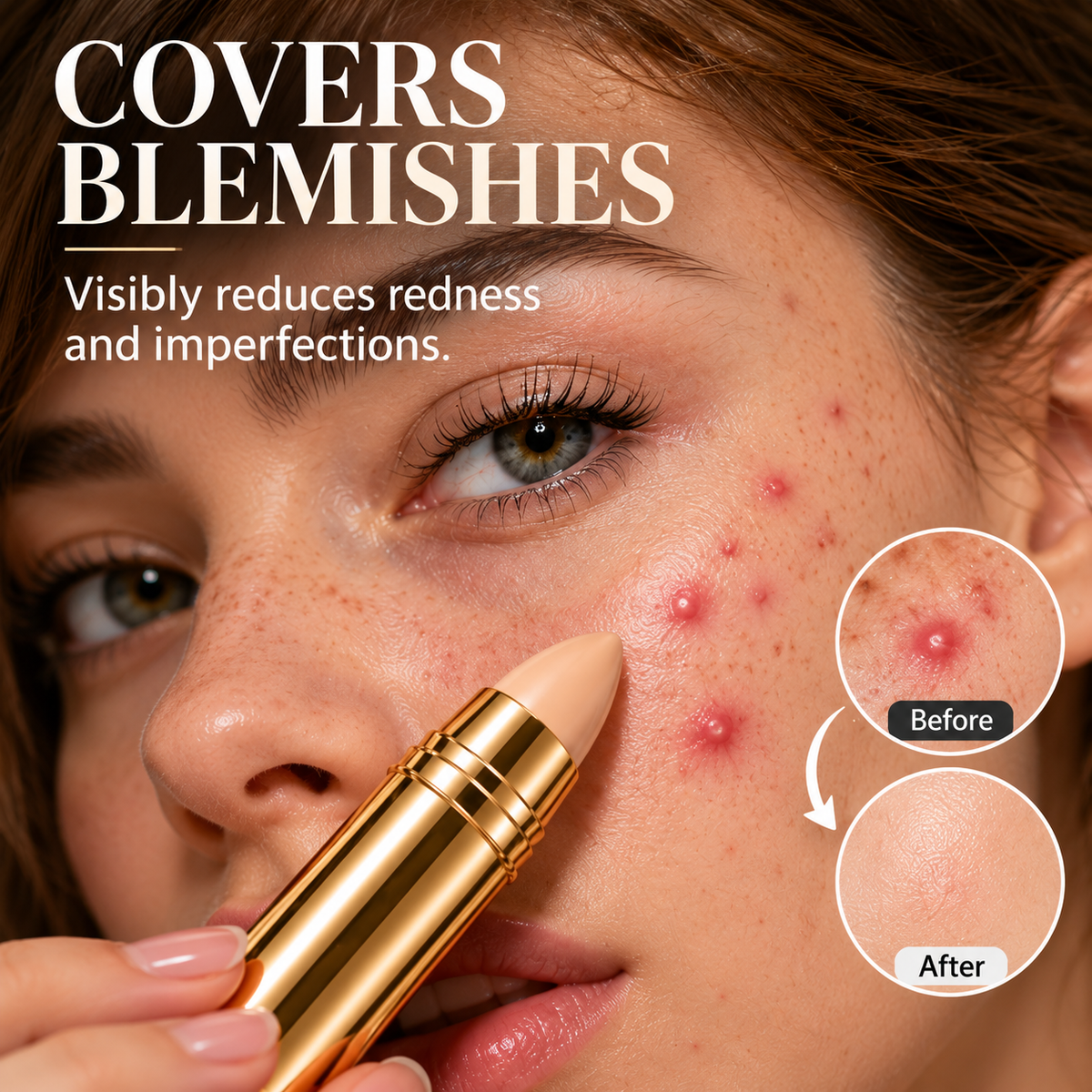 Naturlig sømløs concealer-stick – 3-i-1 til at dække, lysne & konturere