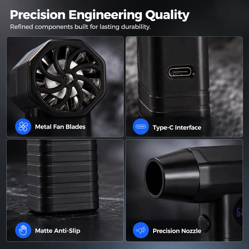 Håndholdt trådløs mini-turboblæser med høj hastighed