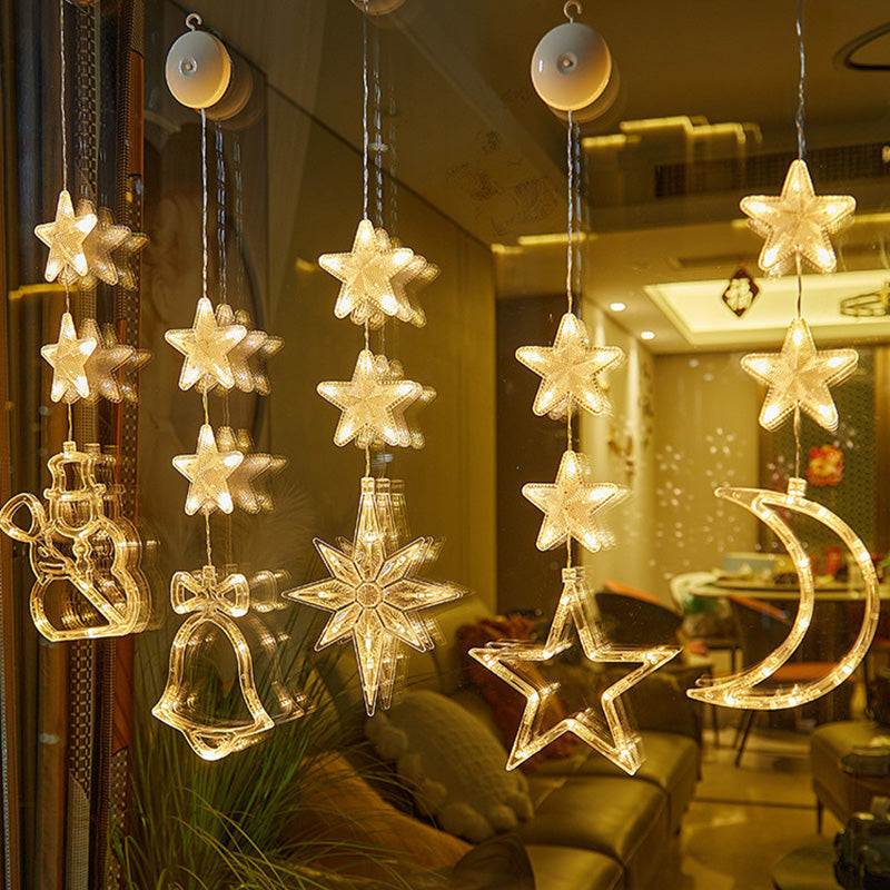 ⏳SIDSTE UDSALGSDAG 🎄❄️ DIY LED-sugekoplamper med julesnefnug ✨ | Batteridrevne, varmt og flerfarvet lys, vindueslamper med sugekop, julepynt til hjem og fest