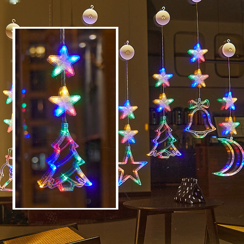 ⏳SIDSTE UDSALGSDAG 🎄❄️ DIY LED-sugekoplamper med julesnefnug ✨ | Batteridrevne, varmt og flerfarvet lys, vindueslamper med sugekop, julepynt til hjem og fest