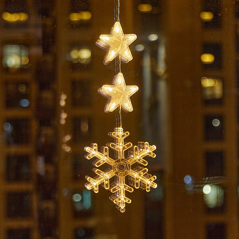 ⏳SIDSTE UDSALGSDAG 🎄❄️ DIY LED-sugekoplamper med julesnefnug ✨ | Batteridrevne, varmt og flerfarvet lys, vindueslamper med sugekop, julepynt til hjem og fest