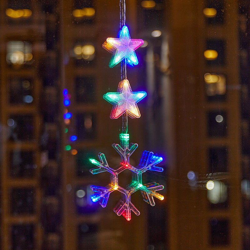 ⏳SIDSTE UDSALGSDAG 🎄❄️ DIY LED-sugekoplamper med julesnefnug ✨ | Batteridrevne, varmt og flerfarvet lys, vindueslamper med sugekop, julepynt til hjem og fest