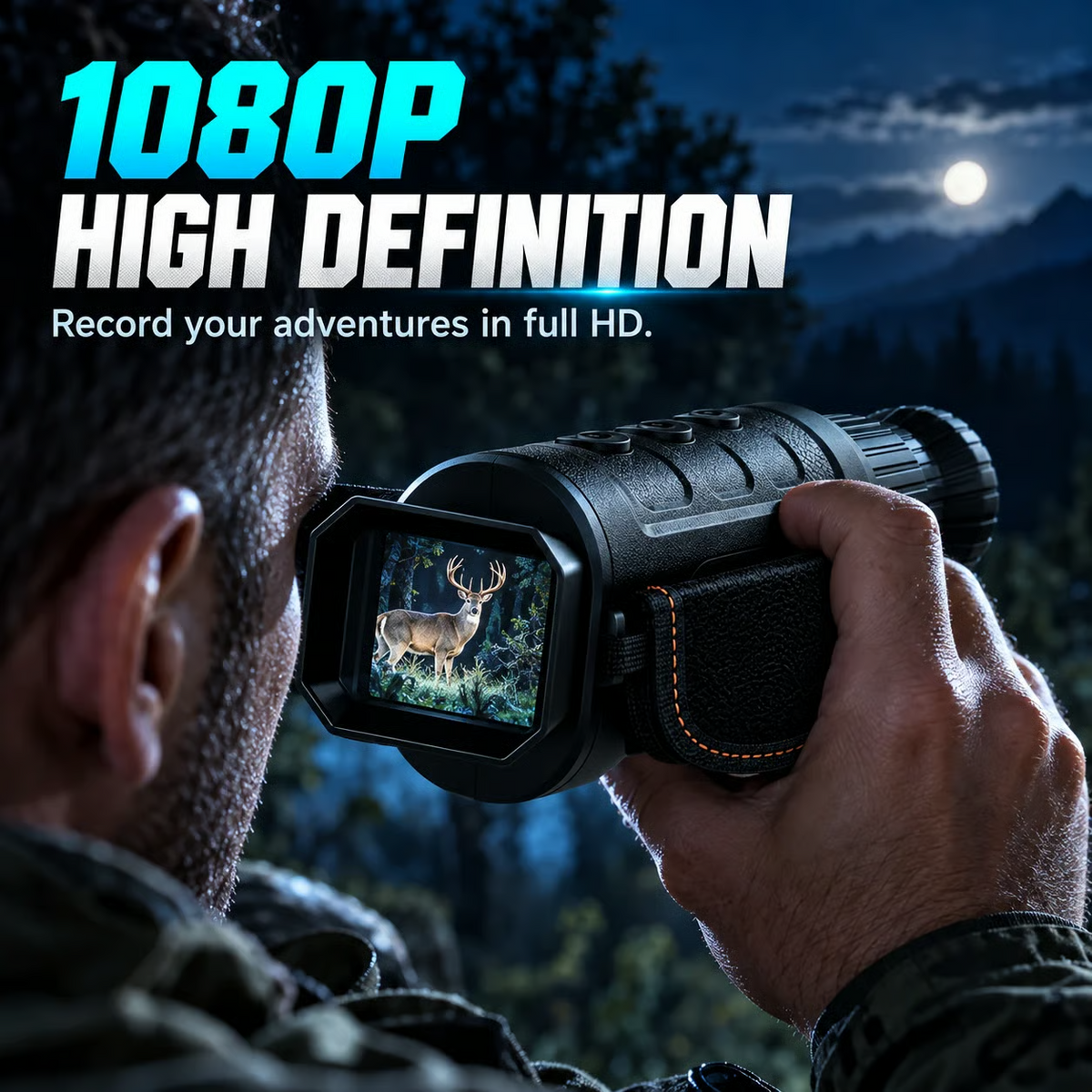 📢📢 66 % RABAT🔍1080P HD-monokular med nattesyn – 16X digital zoom til udendørs eventyr og observation af vilde dyr