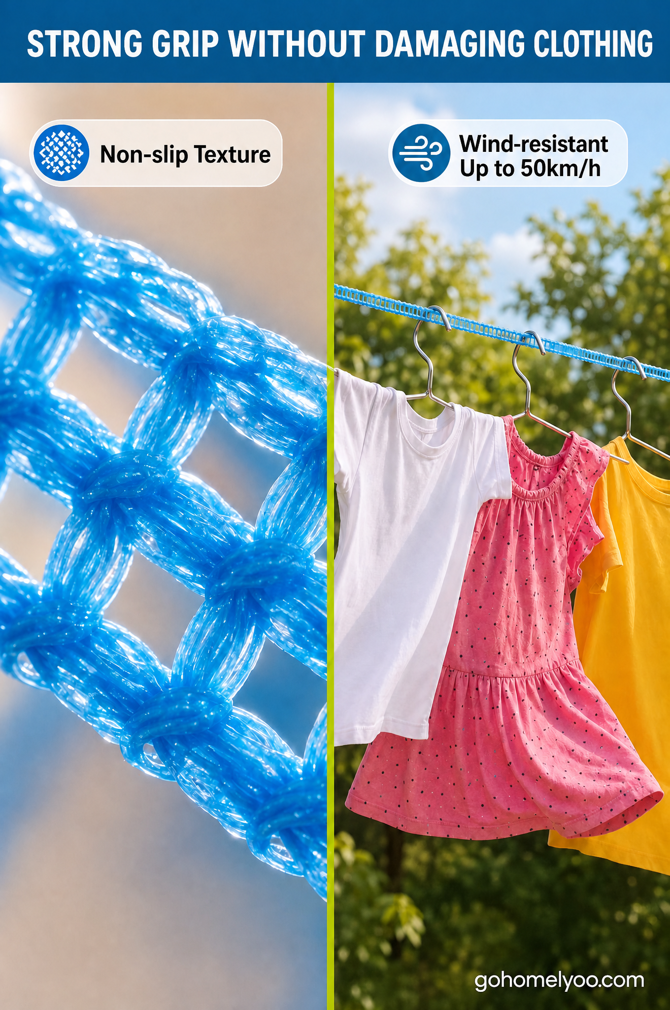 💥 KØB 1 FÅ 1 GRATIS 🔗 Vindtæt og skridsikker tørresnor 👕 Slip for tøjkaos i blæsevejr 🌬️