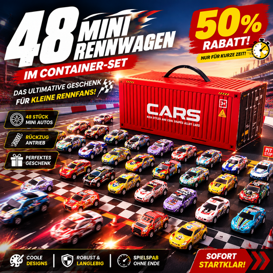 48 mini-pullback-biler med indbygget garagesæt