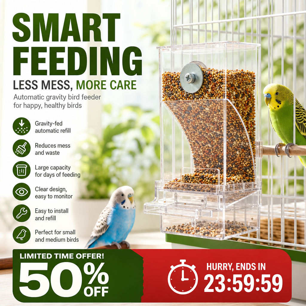 🎉Tidsbegrænset 50 % rabat 🐦Automatisk fuglefoderdispenser med mindre svineri